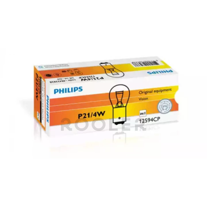 Лампа автомобильная PHILIPS 12V P21/4W BAZ15D 2-контактная (PS 12594 CP)-фото 1