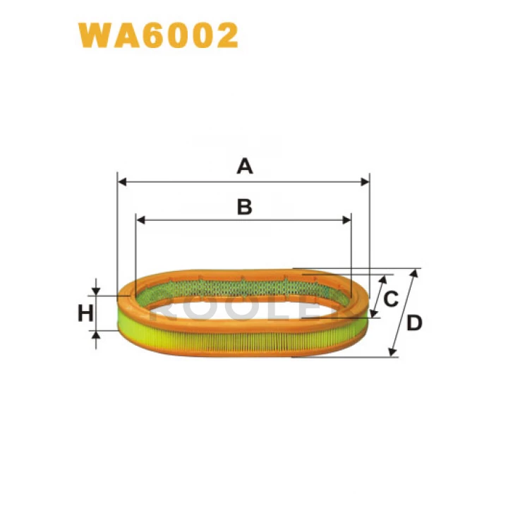 Фильтр воздушный Ford Escort III (80-85), Escort IV (85-90), Fiesta II (83-89), Orion; Wix Filters (WA6002)-фото 1