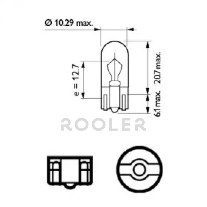 Лампа автомобільна W3W 12V W2,1X9,5D T10 Philips (12256 CP)-фото 3