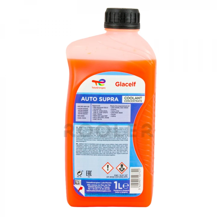 Рідина охолоджуюча TOTAL Glacelf Auto Supra G13 помаранчева концентрат 1 л (172765)-фото 2