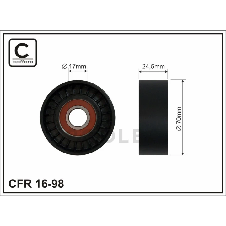 Ролик натяжной CAFFARO (16-98)-фото 1