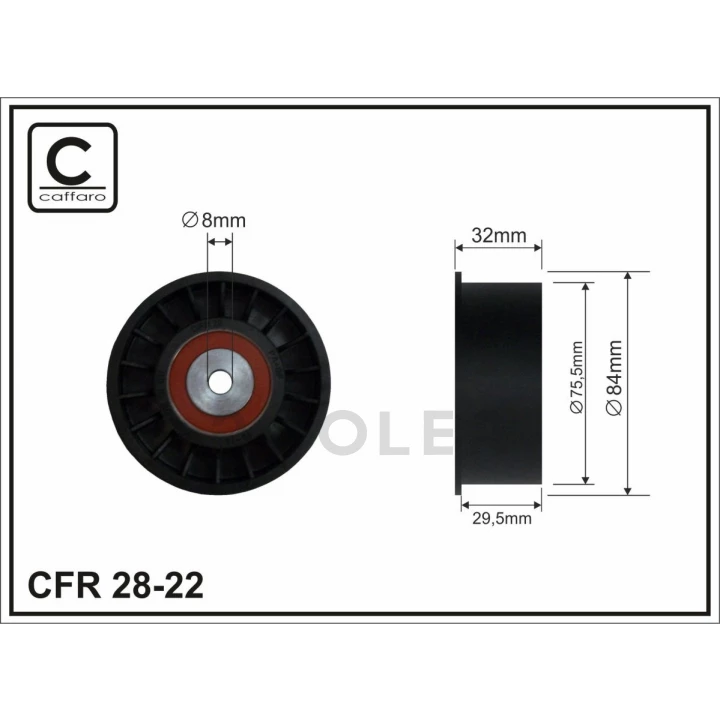 Ролик обводной CAFFARO (28-22)-фото 1