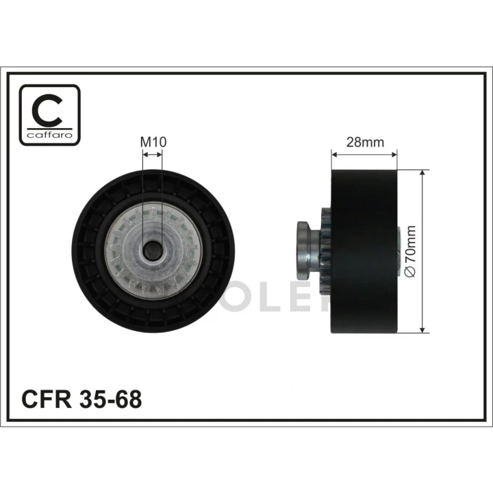 Ролик натяжной CAFFARO (35-68)-фото 1