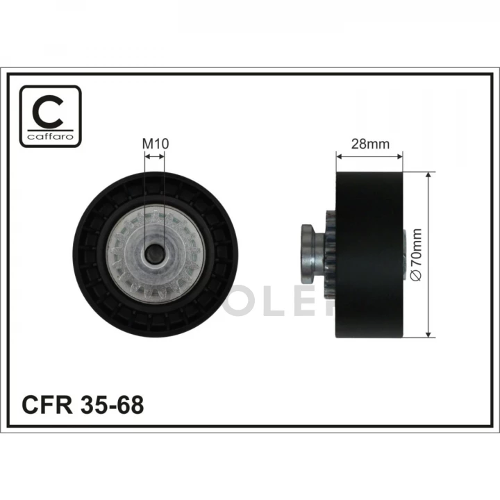 Ролик натяжной CAFFARO (35-68)-фото 2
