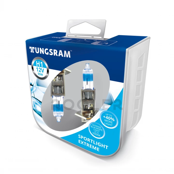 Лампа автомобільна TUNGSRAM 12V H1 55W SPORTLIGHT EXTREME 5000K (TU 50310SUP.2PL)-фото 2