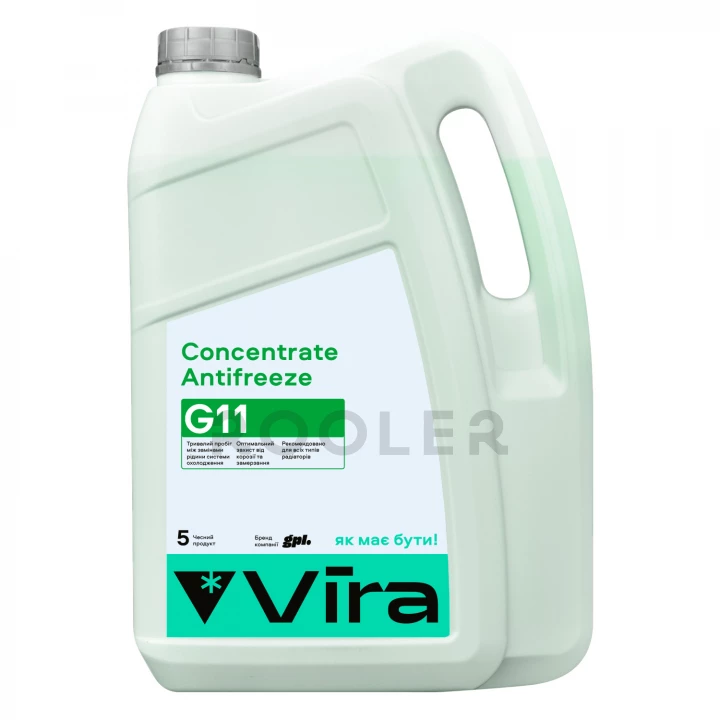 Рідина охолоджуюча VIRA Concentrate Antifreeze G11 зелена концентрат 5 л (VI3002)-фото 1