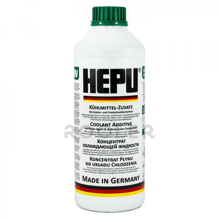 Жидкость охлаждающая HEPU Антифриз -38 °C G11 зеленая концентрат 1,5 л (P999-GRN)-фото 1