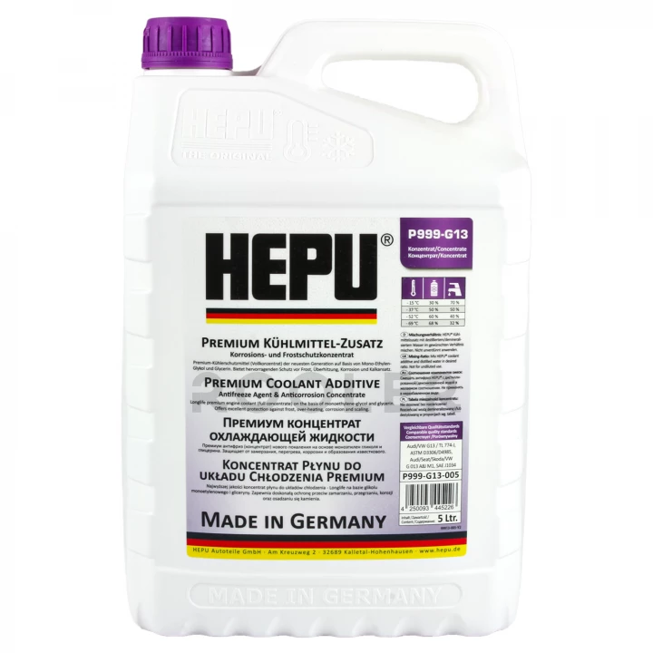 Жидкость охлаждающая HEPU Антифриз G13 фиолетовая концентрат 5 л (P999-G13-005)-фото 1