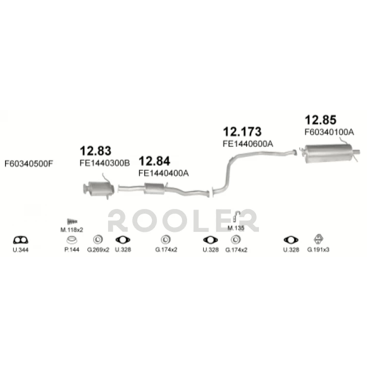 Резонатор POLMO Mazda 626 82-87 1.6 GC алюминированная сталь (12.83)-фото 2