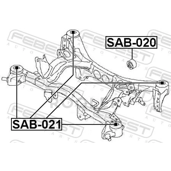 Втулка балки SUBARU LEGACY IV, IMPREZA 03-11 зад. міст (Вир-во FEBEST)-фото 1