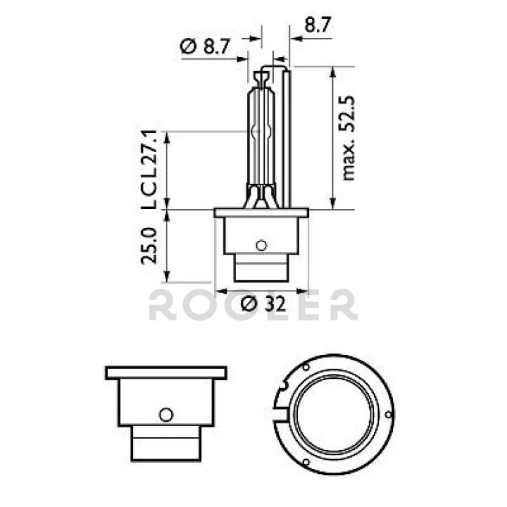 Лампа ксенонова D2S 85V 35W P32d-2 WhiteVision gen2 5000K (вир-во Philips)-фото 2