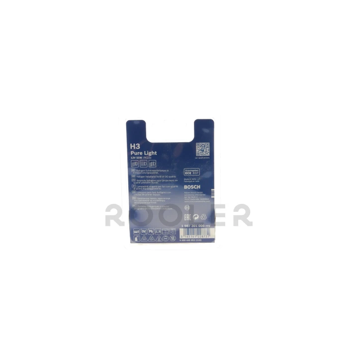 Лампа розжарювання 12V 55W H3 PURE LIGHT (вир-во BOSCH)-фото 4