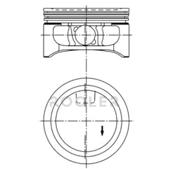 Поршень з кільцями OPEL 86,50 2,2i 16V Z22SE (вир-во KS)-фото 1