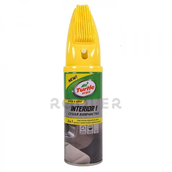 Очищувач для тканинної оббивки TURTLE WAX Interior 1 "Суха хімчистка" з щіткою аерозоль 400 мл (52799)-фото 1