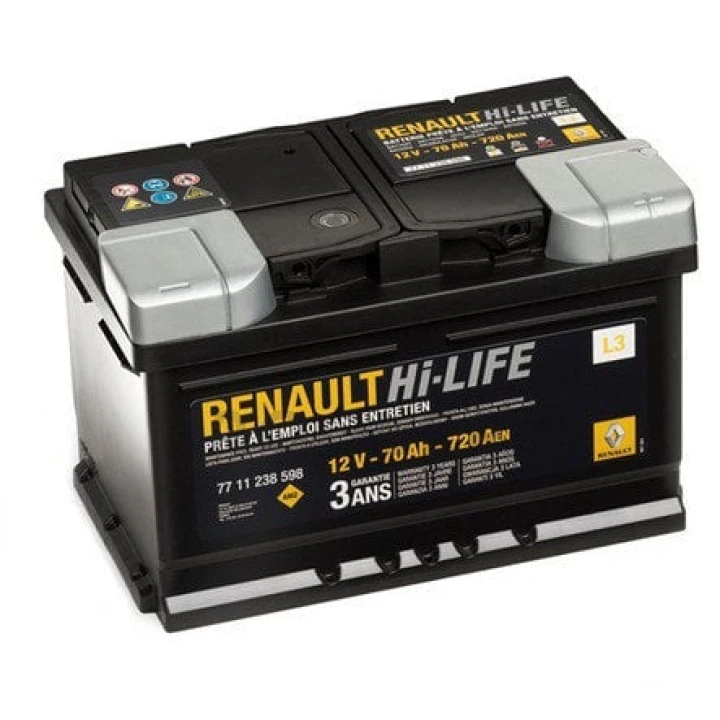 Батарея акумуляторна Renault Start-Stop EFB 12В 70Аг 720А(EN) R+-фото 1