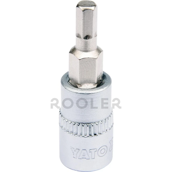 Головка торцева до квадрату 1/4" YATO з насадкою "HEX" M4, L= 37 мм-фото 1