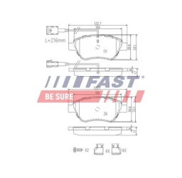 Колодки Гальмівні Fiat Fiorino 07 Перед 1-Датчик