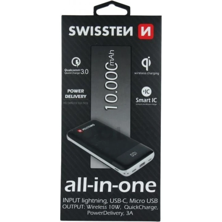 Зовнішній акумулятор SWISSTEN ALL-IN-ONE POWER BANK 10000 mAh-фото 1