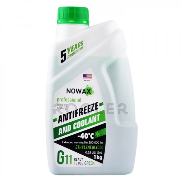Жидкость охлаждающая NOWAX -40 °C G11 зеленая 1 кг (NX01008)-фото 1