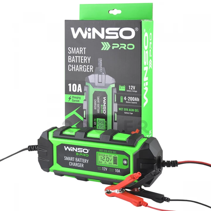 Зарядний пристрій АКБ WINSO PRO  LCD  10A ,12V. 4-200Ah-фото 4