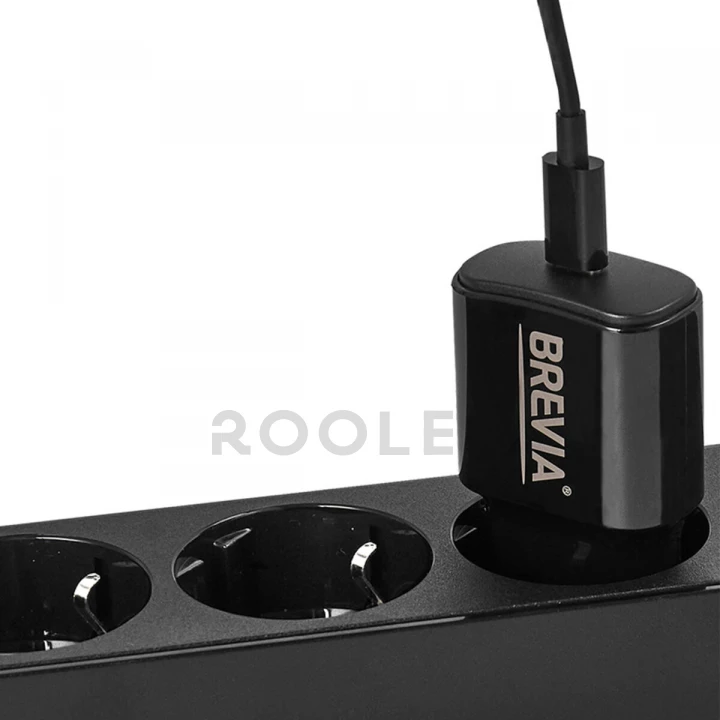 Мережевий зарядний пристрій Brevia ePower PD20W + кабель USB-C to USB-C 1м чорний-фото 5
