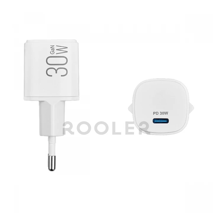 Мережевий зарядний пристрій Brevia ePowerGaN PD30W USB-C білий-фото 3