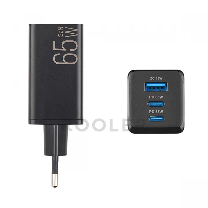 Мережевий зарядний пристрій Brevia ePowerGaN PD65W 2xUSB-C+USB-A чорний-фото 4