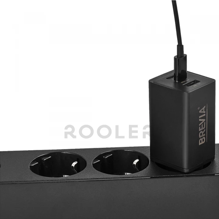 Мережевий зарядний пристрій Brevia ePowerGaN PD65W 2xUSB-C+USB-A чорний-фото 5