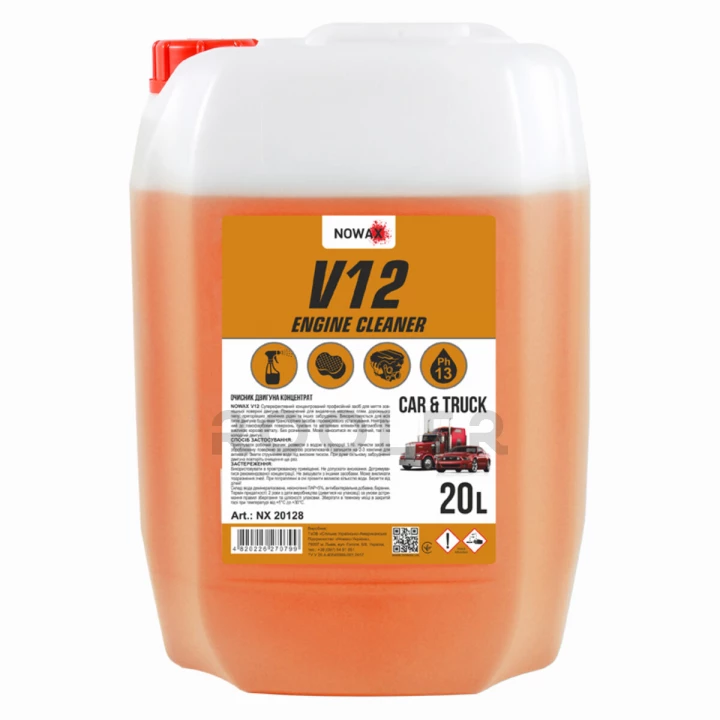 Очиститель NOWAX V12 Engine Cleaner для двигателя концентрат 1:10 20 л (NX20128)-фото 1