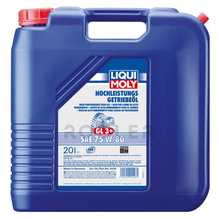 Масло трансмиссионное LIQUI MOLY Hochleistungs-Getriebeoil 75W-80 GL-3+ 20 л (4428)-фото 1