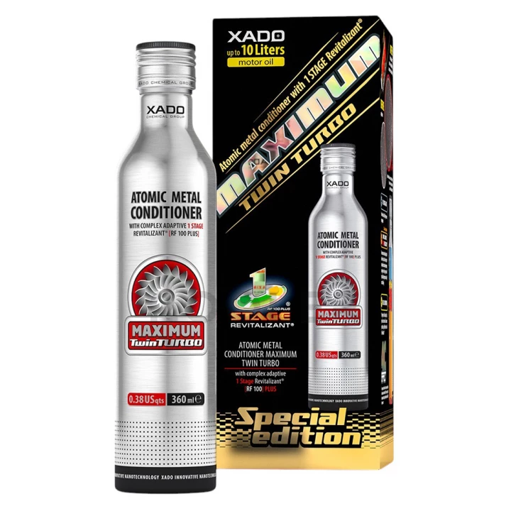 Атомарний кондиціонер металу, для потужних двигунів XADO 1 Stage Maximum Twin Turbo з ревіталізантом-фото 1